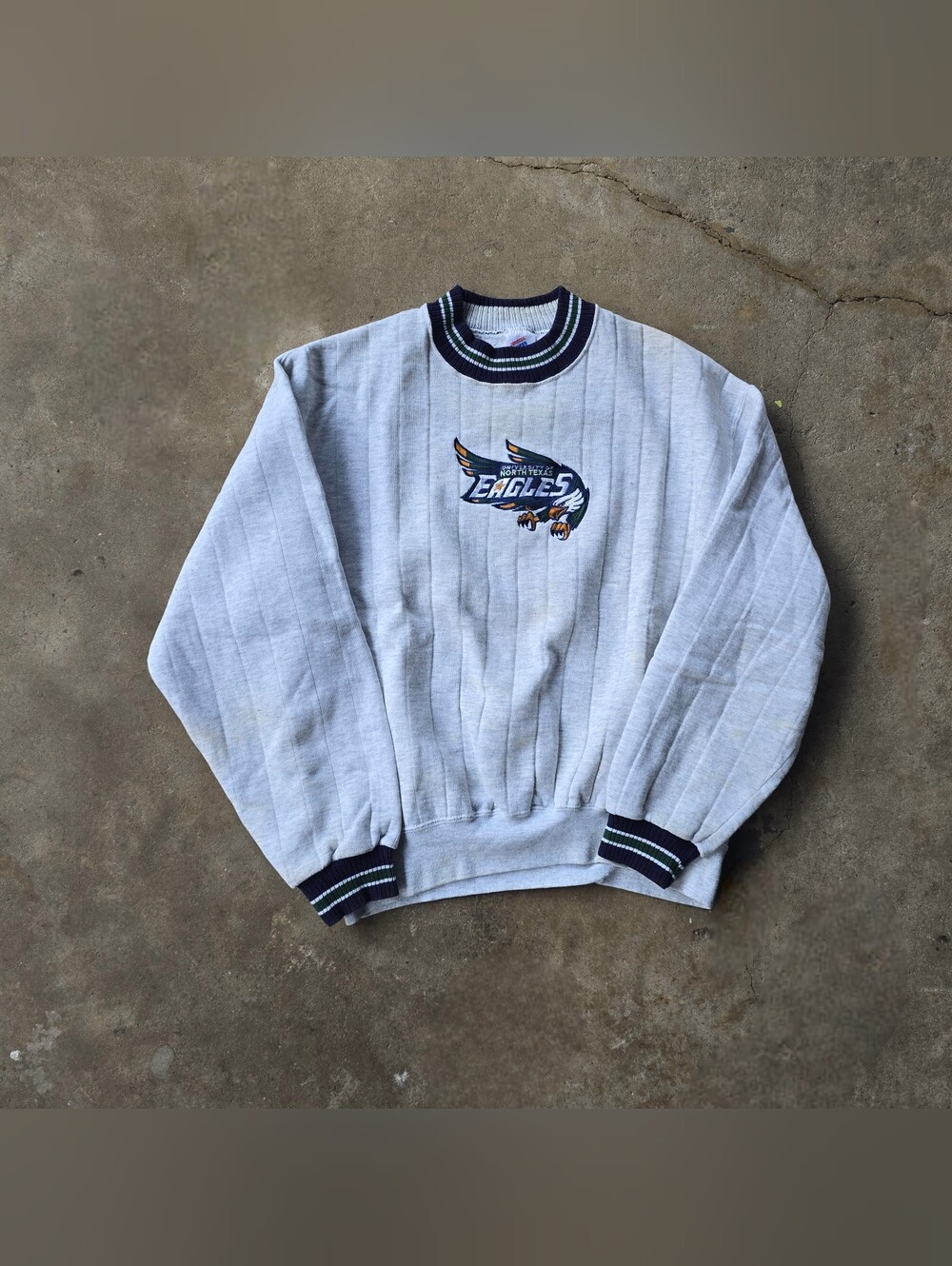 VTG 90s Embroidered University of North Texas Eagles Sweatshirt Crewneck Large